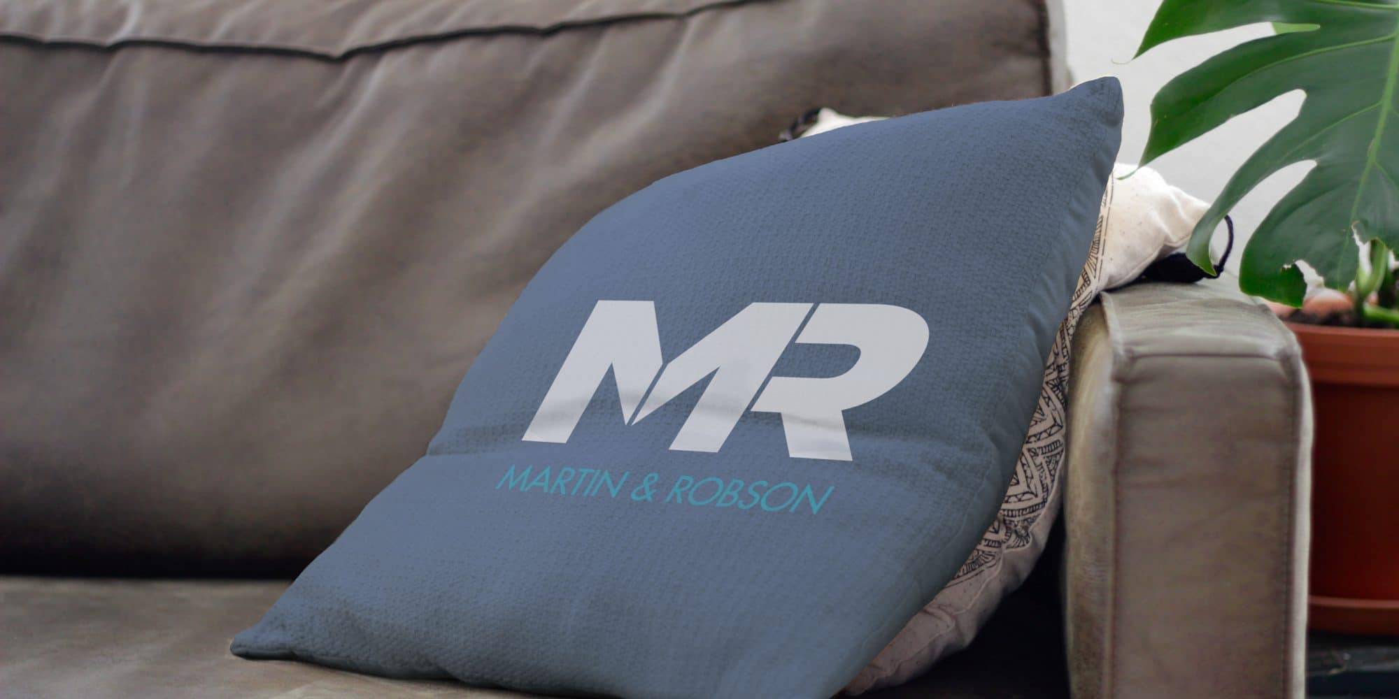 Martin and Robson logo on pillow